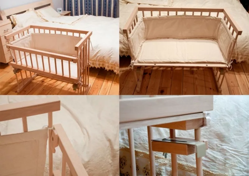 Приставная кроватка для новорожденных в подарок матрасик 8