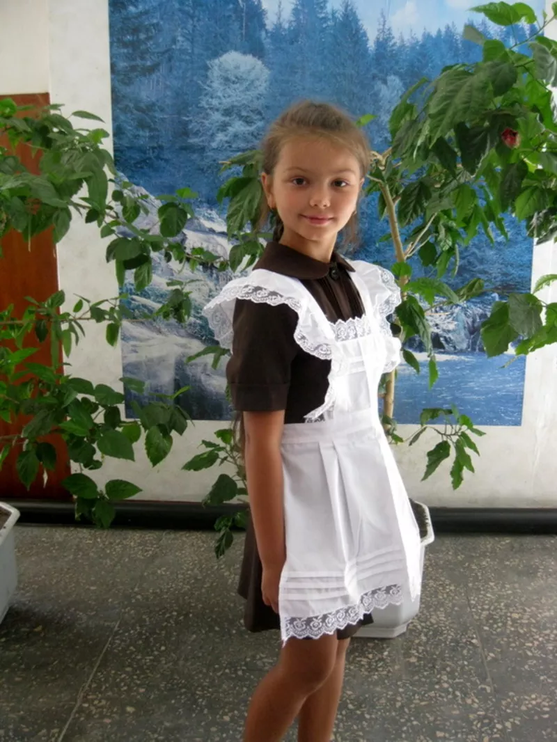 Школьное платье СССР с коротким рукавом