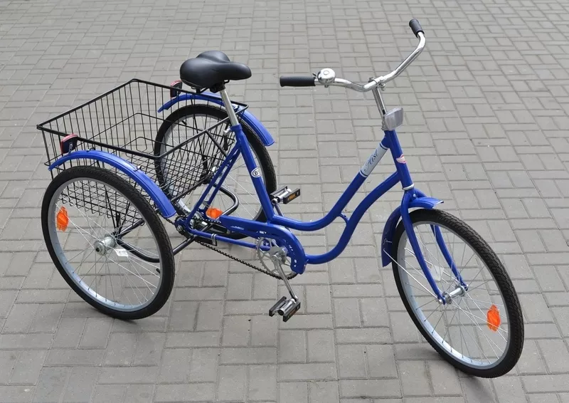 Взрослый Трёхколёсный Грузовой велосипед с корзиной 2