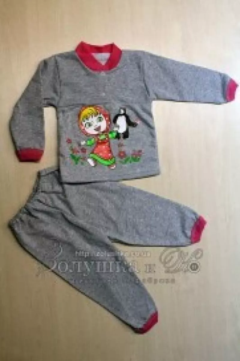 Пижама детская футер начес с рисунком Маша, Тачки 3